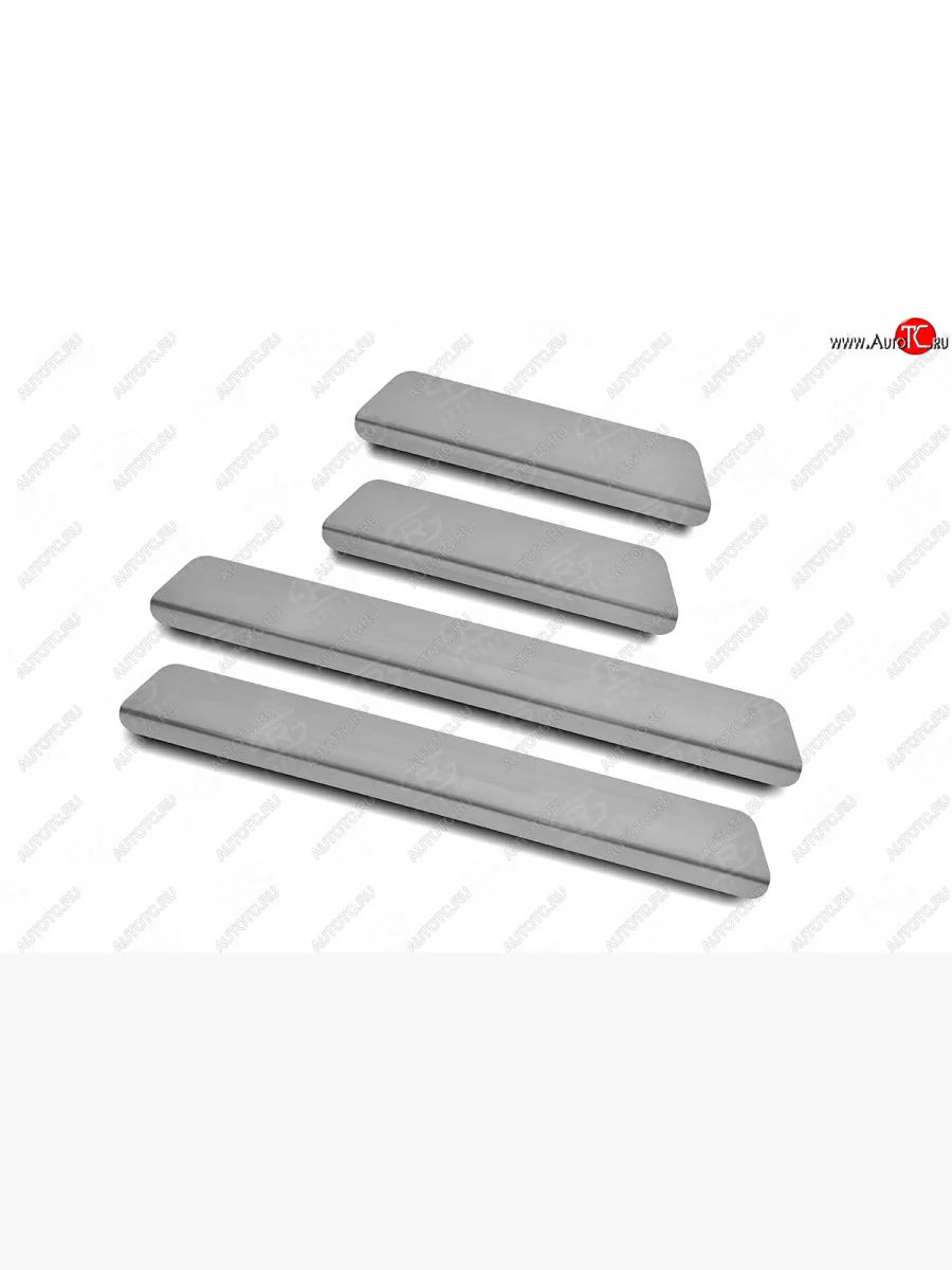 Накладки порожков салона Russtal Porsche Cayenne PO536 (2018-2025) (Нержавейка шлифованная с надписью)  в Керчи Республика Крым