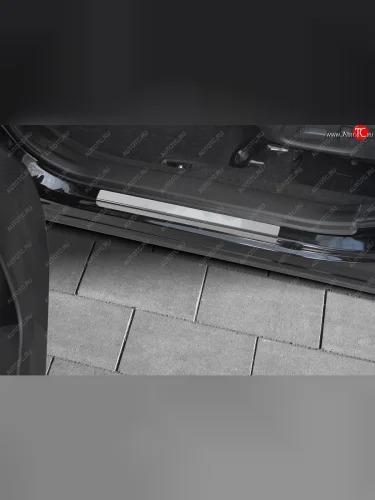 Накладки порожков салона Russtal (Нержавейка полированная) Subaru Forester SJ дорестайлинг (2012-2016)