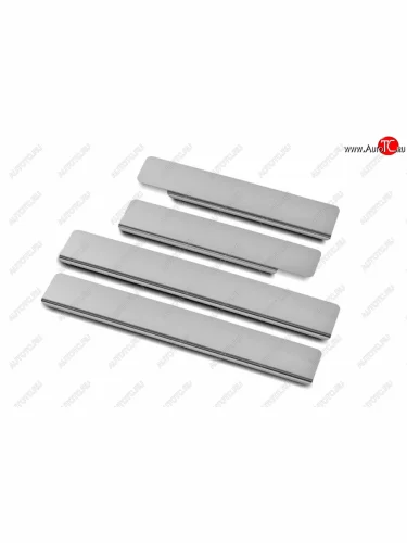 Накладки порожков салона Russtal (Нержавейка полированная) Toyota Fortuner AN160 рестайлинг (2020-2025)