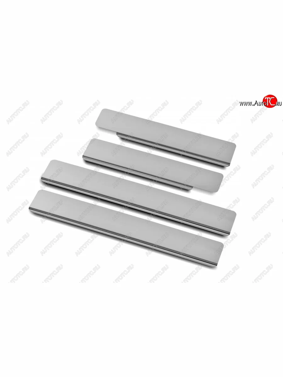 Накладки порожков салона Russtal Toyota Fortuner AN160 рестайлинг (2020-2025) (Нержавейка полированная)  в Самаре Самарской области