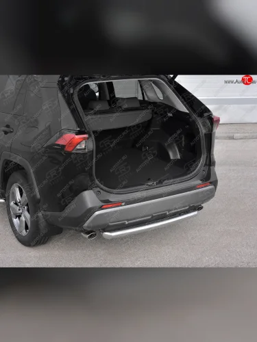 Защитная накладка заднего бампера Russtal (Нержавейка полированная) Toyota RAV4 XA50 5 дв. дорестайлинг (2018-2025)