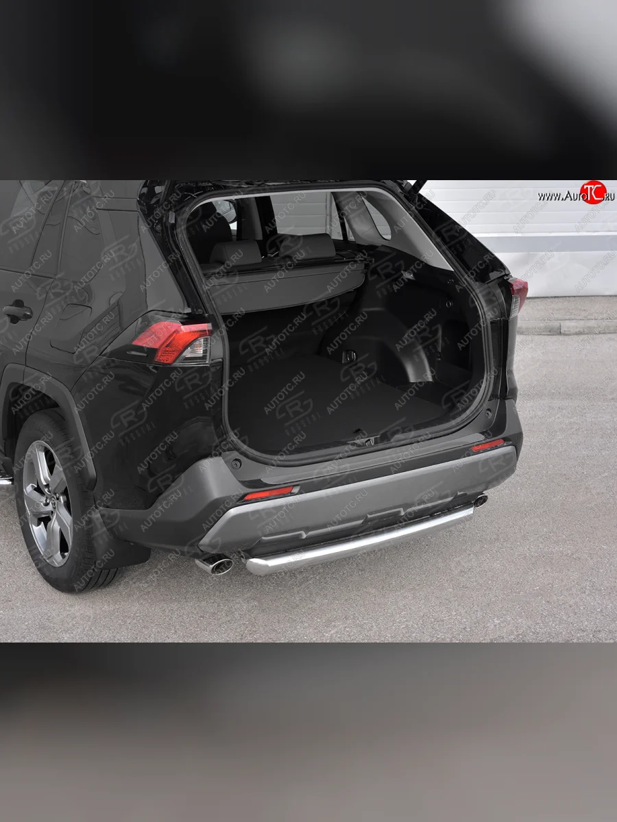 Защитная накладка заднего бампера Russtal Toyota RAV4 XA50 5 дв. дорестайлинг (2018-2025) (Нержавейка полированная)  в Керчи Республика Крым