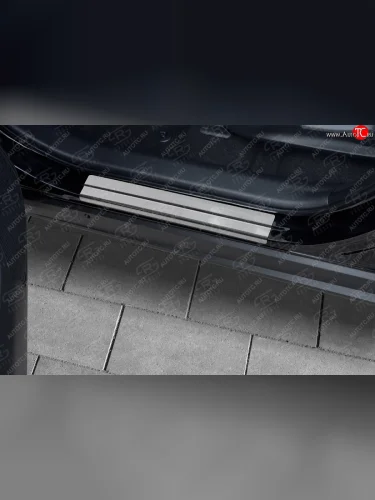 Накладки порожков салона Russtal (Нержавейка полированная) Toyota RAV4 XA50 5 дв. дорестайлинг (2018-2025)