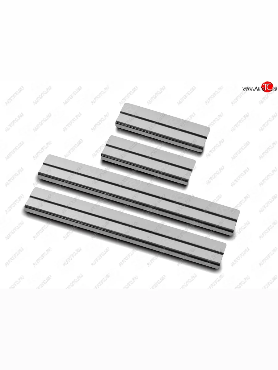 Накладки порожков салона Russtal Toyota RAV4 XA50 5 дв. дорестайлинг (2018-2025) (Нержавейка шлифованная)  в Керчи Республика Крым