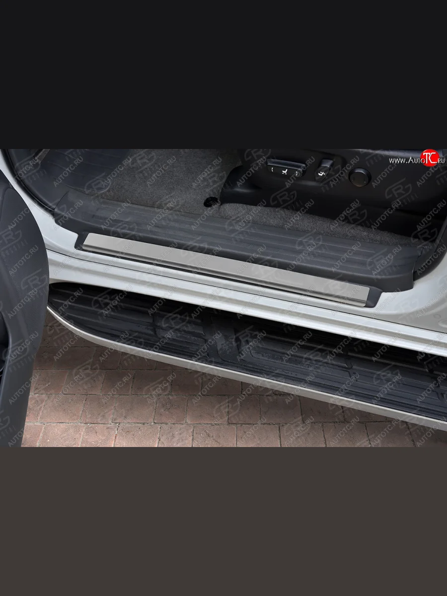 Накладки порожков салона Russtal Toyota Land Cruiser Prado J150 1-ый рестайлинг (2013-2017) (Нержавейка полированная)  в Самаре Самарской области