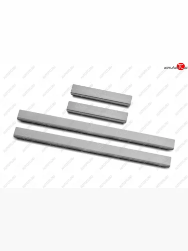 Накладки порожков салона Russtal (Нержавейка шлифованная) Toyota Land Cruiser Prado J150 1-ый рестайлинг (2013-2017)