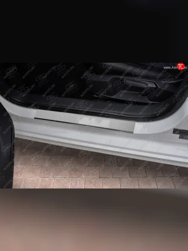 Накладки порожков салона Russtal (Нержавейка полированная) Volkswagen Jetta A6 седан рестайлинг (2015-2018)