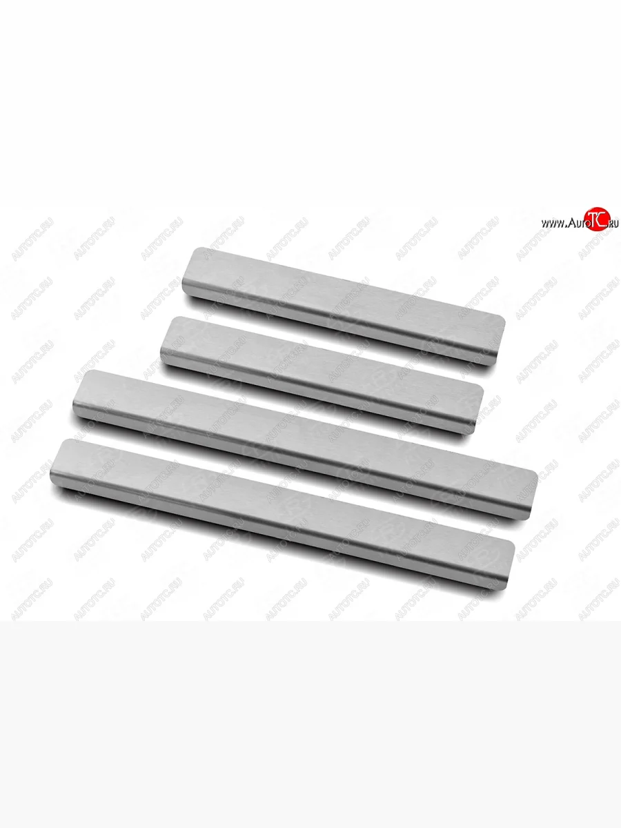 Накладки порожков салона Russtal Volkswagen Polo Mk5 6R,6C,61 седан рестайлинг (2015-2020) (Нержавейка шлифованная)  в Перми Пермском крае