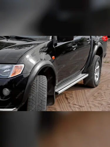 Накладки колесных арок RA (40 мм, комплект) (Поверхность глянец (под окраску)) Mitsubishi L200 4  дорестайлинг (2006-2014)