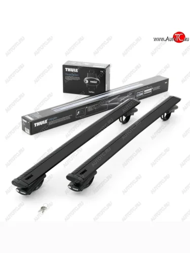 Поперечные дуги рейлингов THULE (длина дуг 127 см, на широкие рейлинги) Лада ВАЗ 2105 (1979-2010) (Черного цвета)