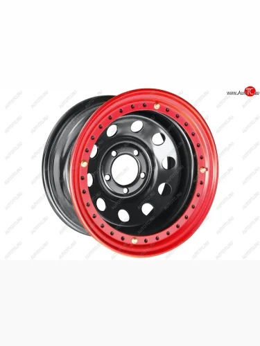 Штампованый диск OFF-ROAD Wheels (усиленный, с бедлоком) 8.0x15 (Цвет: черный-красный) 