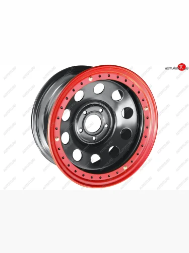Штампованый диск OFF-ROAD Wheels (усиленный, с бедлоком) 8.0x17 (Цвет: черный-красный) 