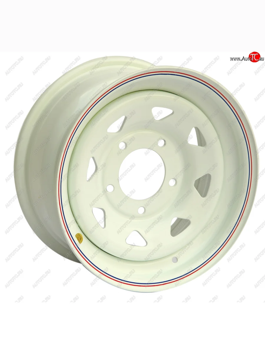 Штампованый диск OFF-ROAD Wheels (усиленный, треугольник мелкий) 7.0x15 Уаз Буханка 452 3741 цельнометаллический фургон (1965-2025) 5x139.7xDIA108.0xET25.0 (Цвет: белый)