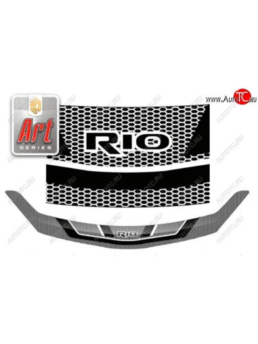 Дефлектор капота на CA-Plastic (Серия Art белая) KIA Rio X рестайлинг (2020-2025)