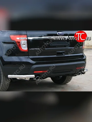 Защита заднего бампера Souz-96 (нержавеющая сталь 60 мм) Ford Explorer  U502 (2010-2016) дорестайлинг