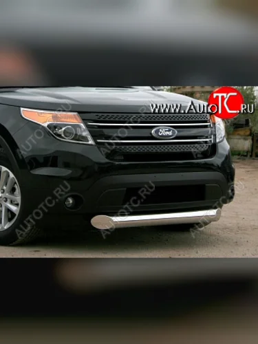 Защита переднего бампера Souz-96 (нержавеющая сталь d100 мм) Ford Explorer  U502 (2010-2016) дорестайлинг