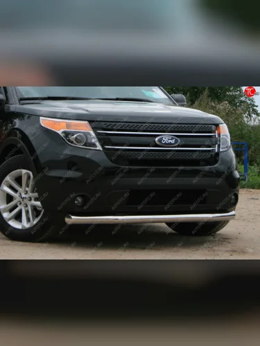 Защита переднего бампера Souz-96 (нержавеющая сталь d76мм) Ford Explorer  U502 (2010-2016) дорестайлинг