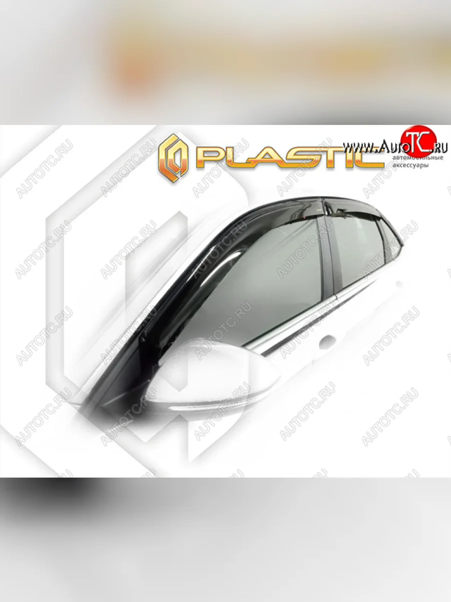Дефлектора окон на CA-Plastic Volkswagen Jetta A7 седан дорестайлинг (2018-2022) (Classic полупрозрачный, Без хром молдинга)  в Самаре Самарской области