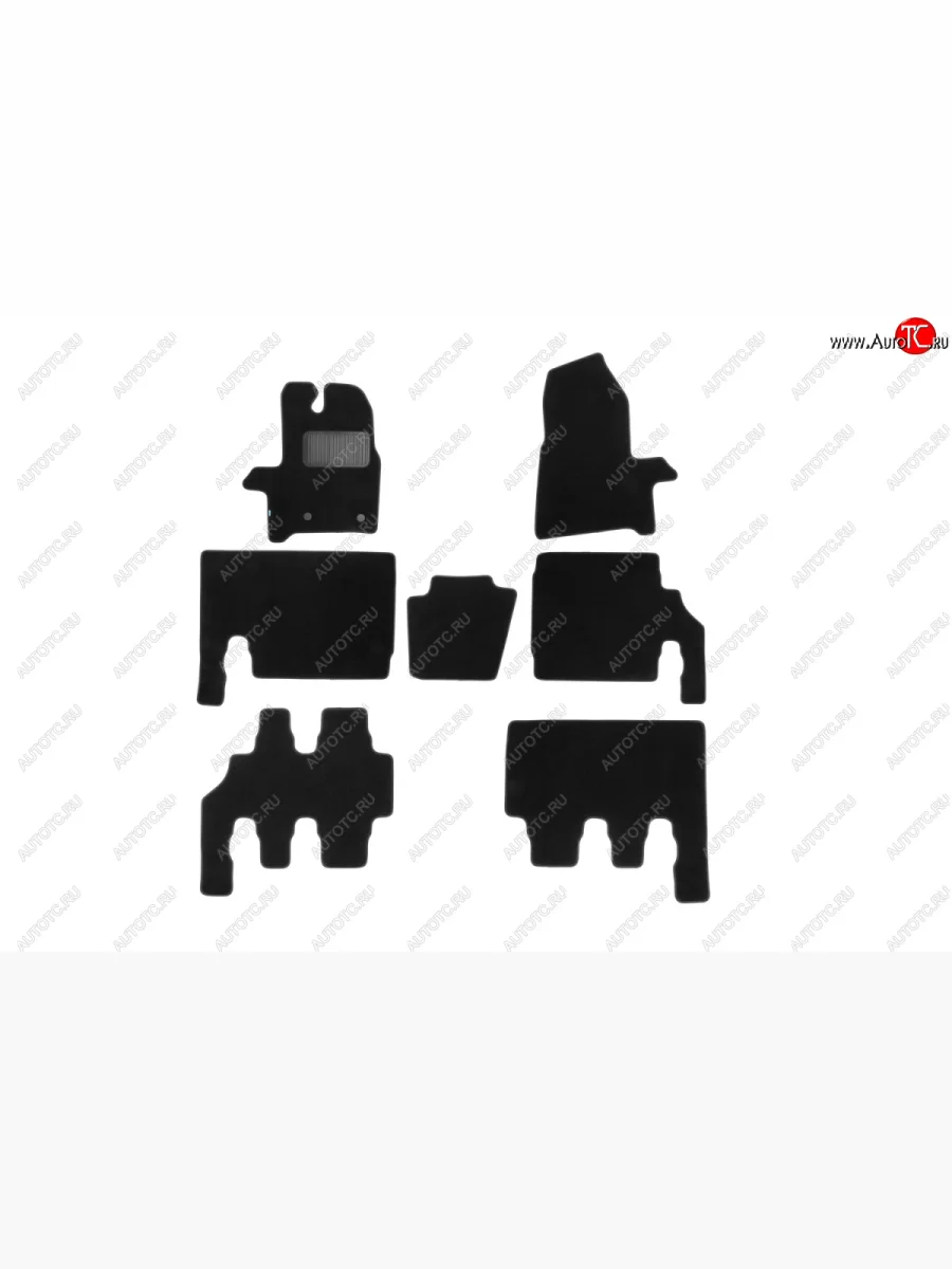 Текстильные коврики салона Klever Premium 8 мест - 7 штук Ford Tourneo Custom дорестайлинг (2012-2018) (Черный)  в Самаре Самарской области