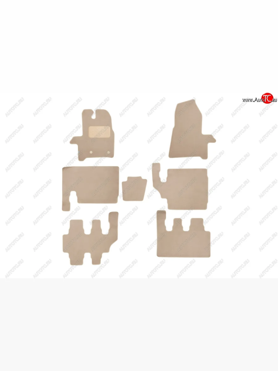 Текстильные коврики салона Klever Premium 8 мест - 7 штук Ford Tourneo Custom дорестайлинг (2012-2018) (Бежевый)  в Самаре Самарской области