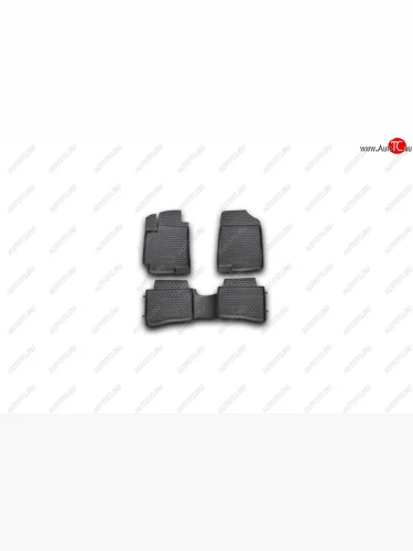 Комплект ковриков салона Element (полиуретан) (Черные) Hyundai Solaris RBr седан дорестайлинг (2010-2014)