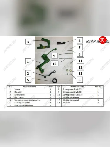 Замок КПП FORTUS (6MT) KIA Cerato  4 BD (2018-2025) дорестайлинг седан, дорестайлинг, хэтчбэк, рестайлинг седан