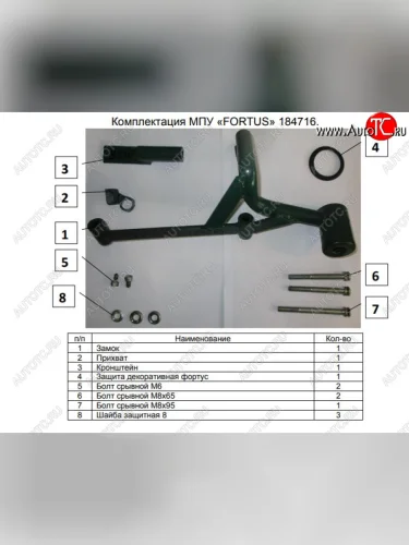 Замок КПП FORTUS (AT) KIA Picanto 2 TA хэтчбэк 5 дв. рестайлинг (2015-2017)