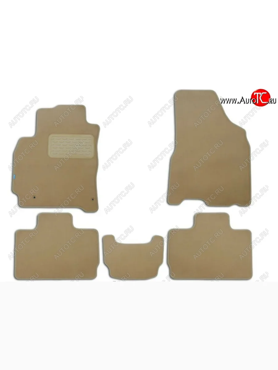 Текстильные коврики салона Klever Premium Лада ВАЗ Ларгус дорестайлинг R90 (2012-2021) (Бежевые)  в Перми Пермском крае