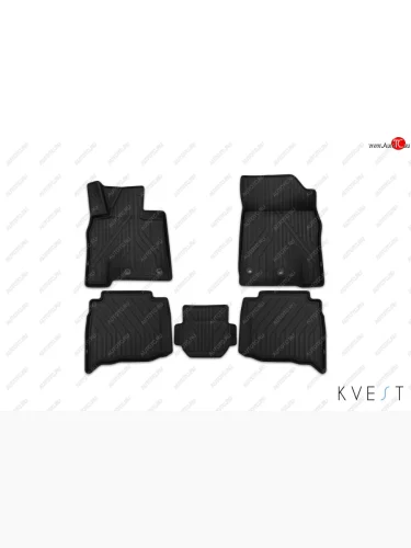 Комплект ковриков салона Kvest (Черный) Lexus LX570 J200 2-ой рестайлинг (2015-2022)