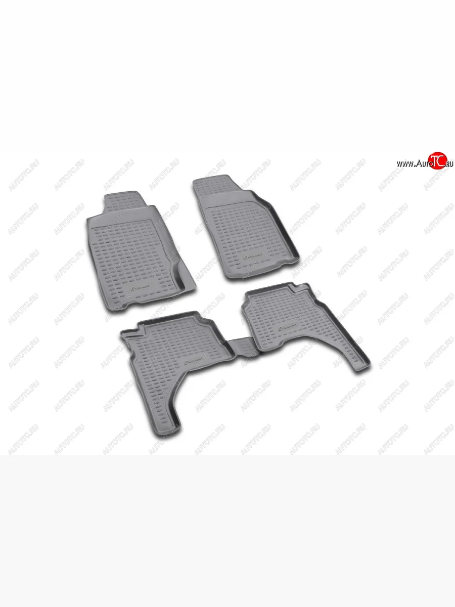 Комплект 3D ковриков салона Element (полиуретан) Mitsubishi L200 3 K74T рестайлинг (2005-2006) (Черные)  в Керчи Республика Крым