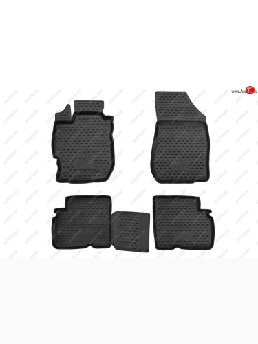 Комплект 3D ковриков салона Element (полиуретан) (Черные) Nissan Almera  3 G15 (2012-2019) седан