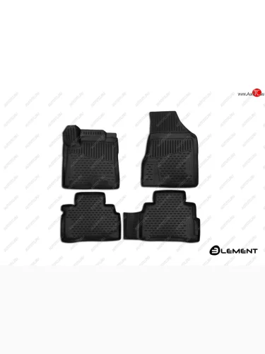 Комплект 3D ковриков салона Element (полиуретан) (Черные) Nissan Murano 3 Z52 дорестайлинг (2015-2022)