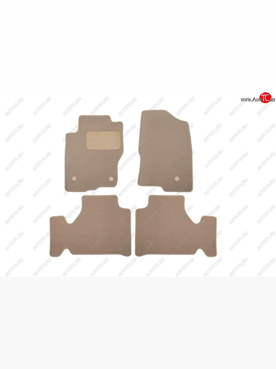 Текстильные коврики салона Klever Premium АКПП Nissan Navara 2 D40 рестайлинг (2010-2016) (Бежевые)  в Перми Пермском крае