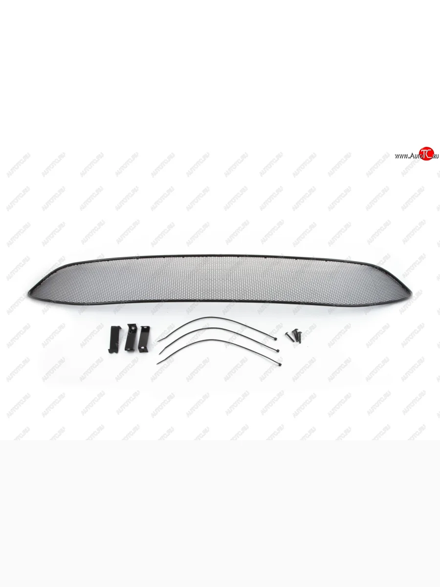 Сетка на бампер внешняя Arbori (для автомобилей без переднего парктроника) Nissan Qashqai 2 J11 дорестайлинг (2013-2019) (Черная 10 мм)  в Самаре Самарской области