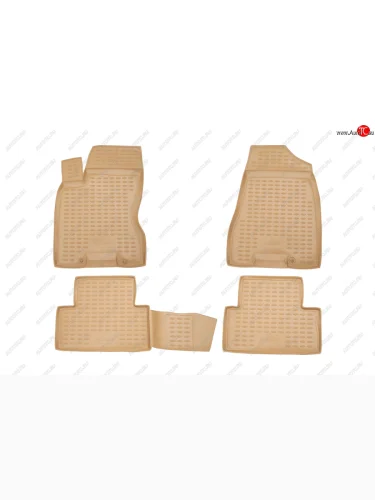 Комплект 3D ковриков салона Element (полиуретан) (Бежевые) Nissan X-trail 2 T31 дорестайлинг (2007-2011)