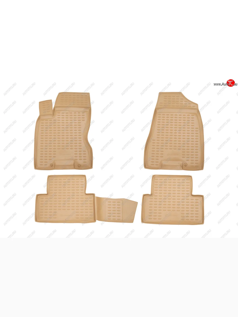 Комплект 3D ковриков салона Element (полиуретан) Nissan X-trail 2 T31 дорестайлинг (2007-2011) (Бежевые)  в Перми Пермском крае