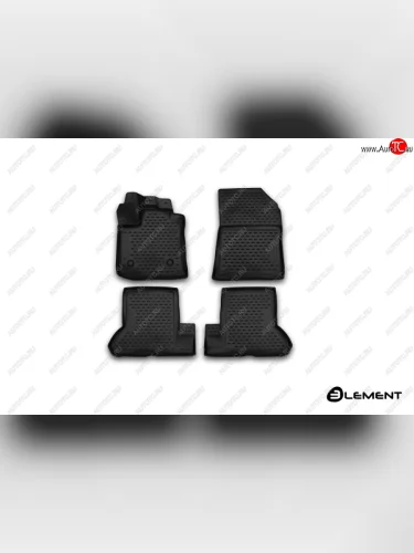 Комплект 3D ковриков салона Element (полиуретан) (Черные) Renault Dokker (2012-2025)