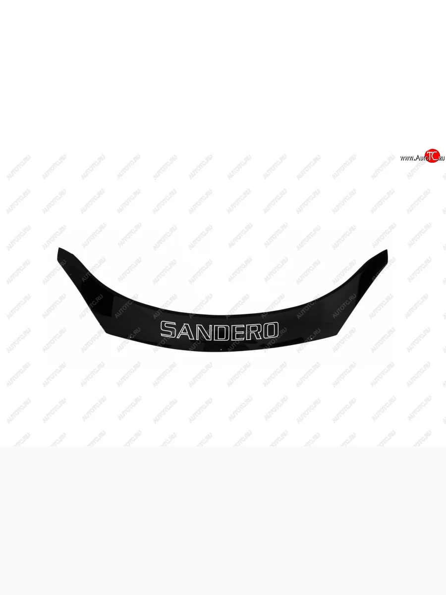 Дефлектор капота REIN (ЕВРО крепеж) Renault Sandero Stepway 1 (2010-2014)  в Керчи Республика Крым