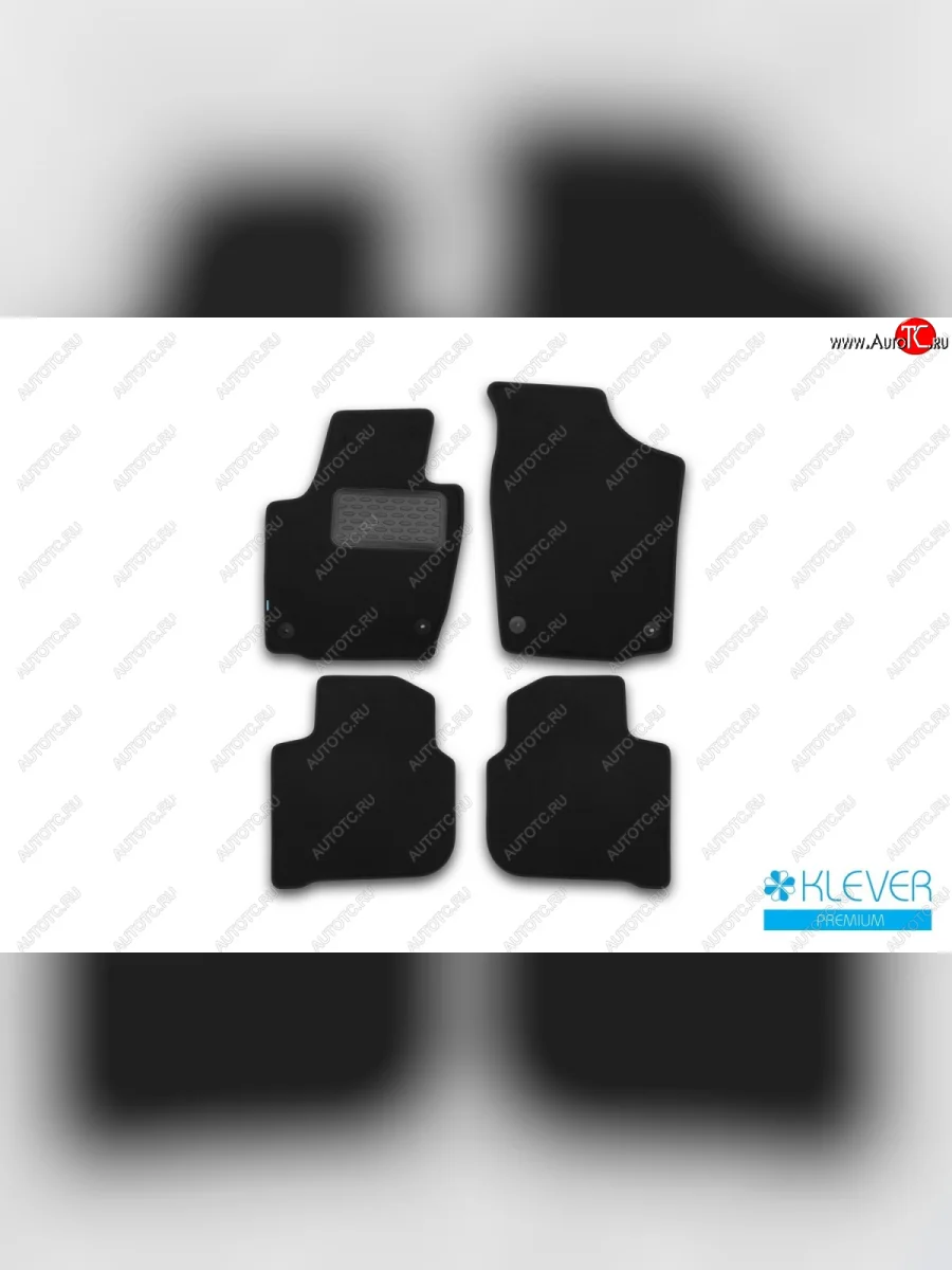 Текстильные коврики салона Klever Premium Skoda Rapid NH3 дорестайлинг лифтбэк (2012-2017) (Черные)  в Перми Пермском крае