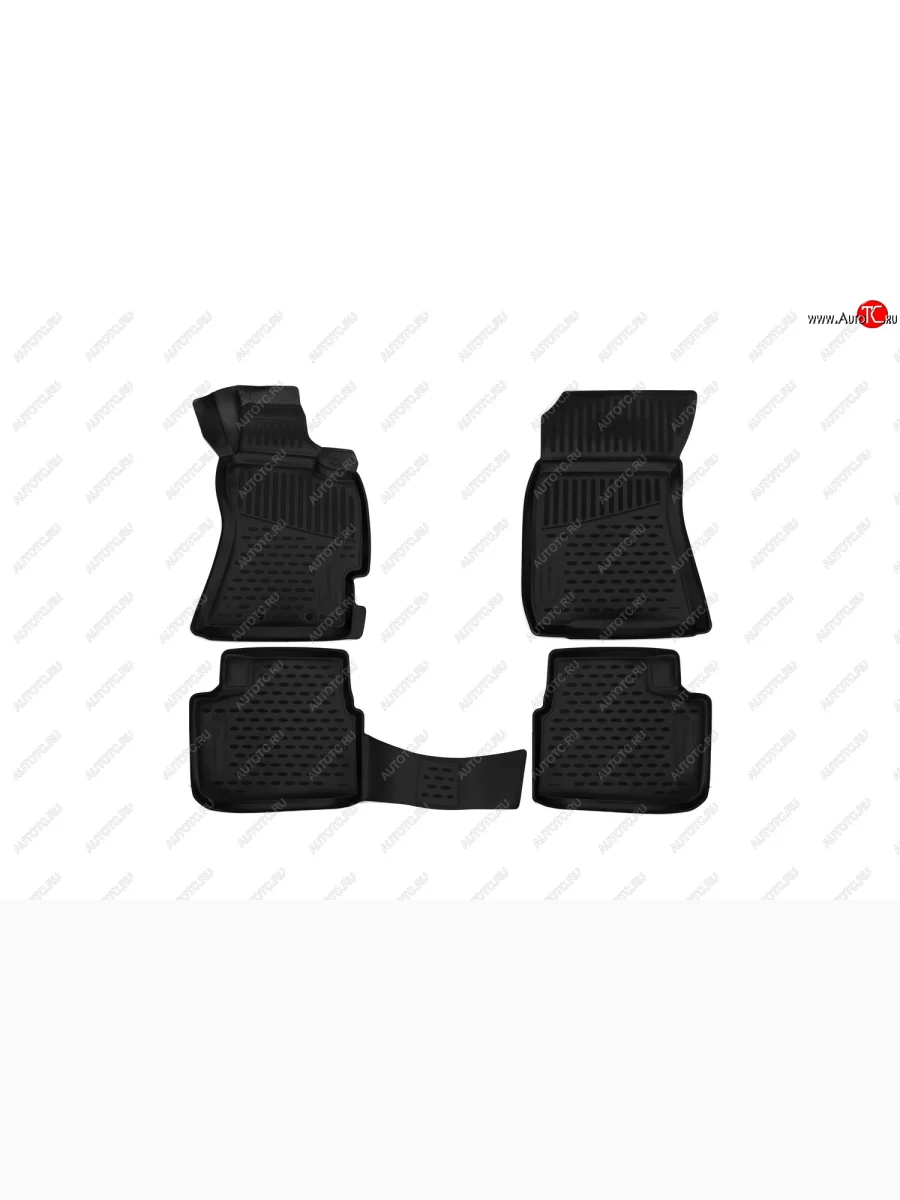 Комплект 3D ковриков салона Element (полиуретан) правый руль Subaru Forester SH (2008-2013) (Черные)  в Керчи Республика Крым