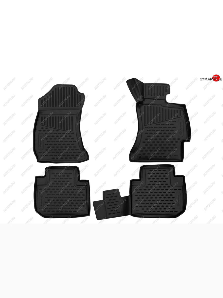 Комплект 3D ковриков салона Element (полиуретан) ПР  Subaru Forester (2012-2019) SJ (Черные)  в Керчи Республика Крым