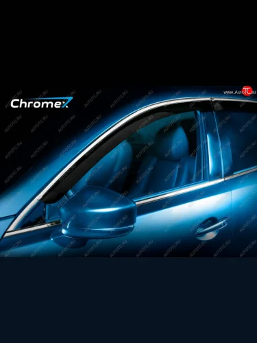 Дефлекторы окон с хромированым молдингом CHROMEX Toyota Camry  XV70 (2017-2021) дорестайлинг