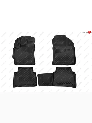 Комплект 3D ковриков салона Element (полиуретан) (Черные) Toyota Corolla E210 седан дорестайлинг (2018-2022)