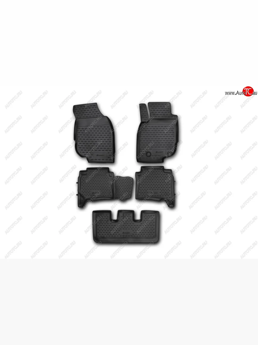 Комплект 3D ковриков салона Element (полиуретан) левый руль Toyota Fortuner AN50/AN60 2-ой рестайлинг (2011-2015)  с доставкой в г. Керчь