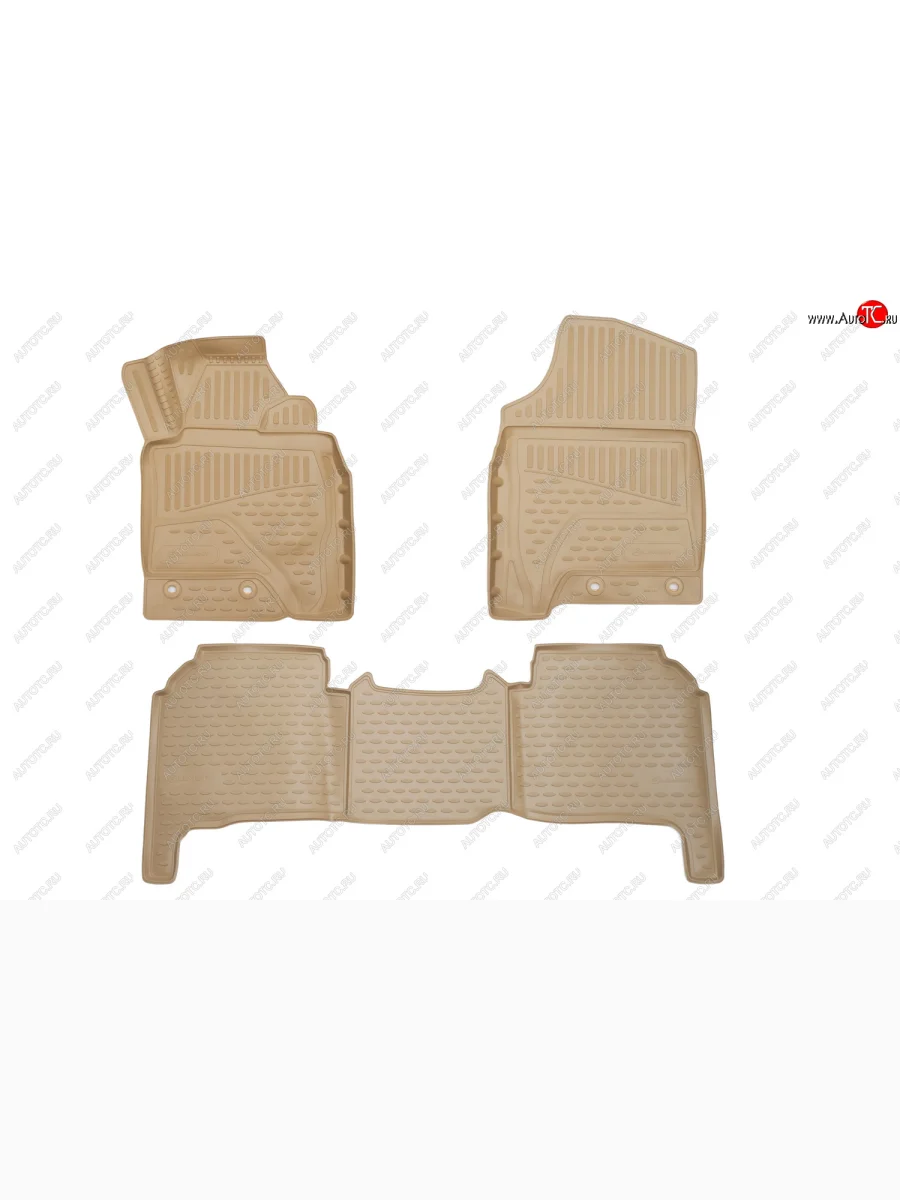 Комплект 3D ковриков салона Element (полиуретан) П.Р Toyota Land Cruiser 200 1-ый рестайлинг (2012-2015) (Бежевые)  в Самаре Самарской области