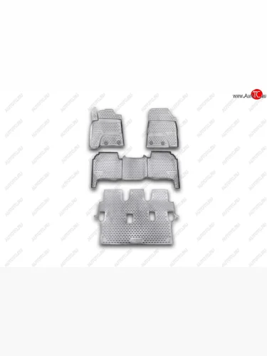 Комплект 3D ковриков салона Element (полиуретан) (Серые) Toyota Land Cruiser  200 (2007-2012) дорестайлинг