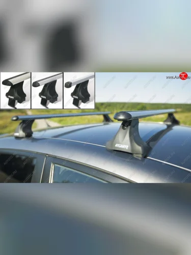 Багажник в сборе Атлант (тип опор Е в штатные места) (Прямоугольные поперечины) KIA Ceed ( 1 ED,  2 JD) (2006-2018) дорестайлинг, хэтчбэк 5 дв., рестайлинг, хэтчбэк 5 дв., дорестайлинг, хэтчбэк, рестайлинг, хэтчбэк