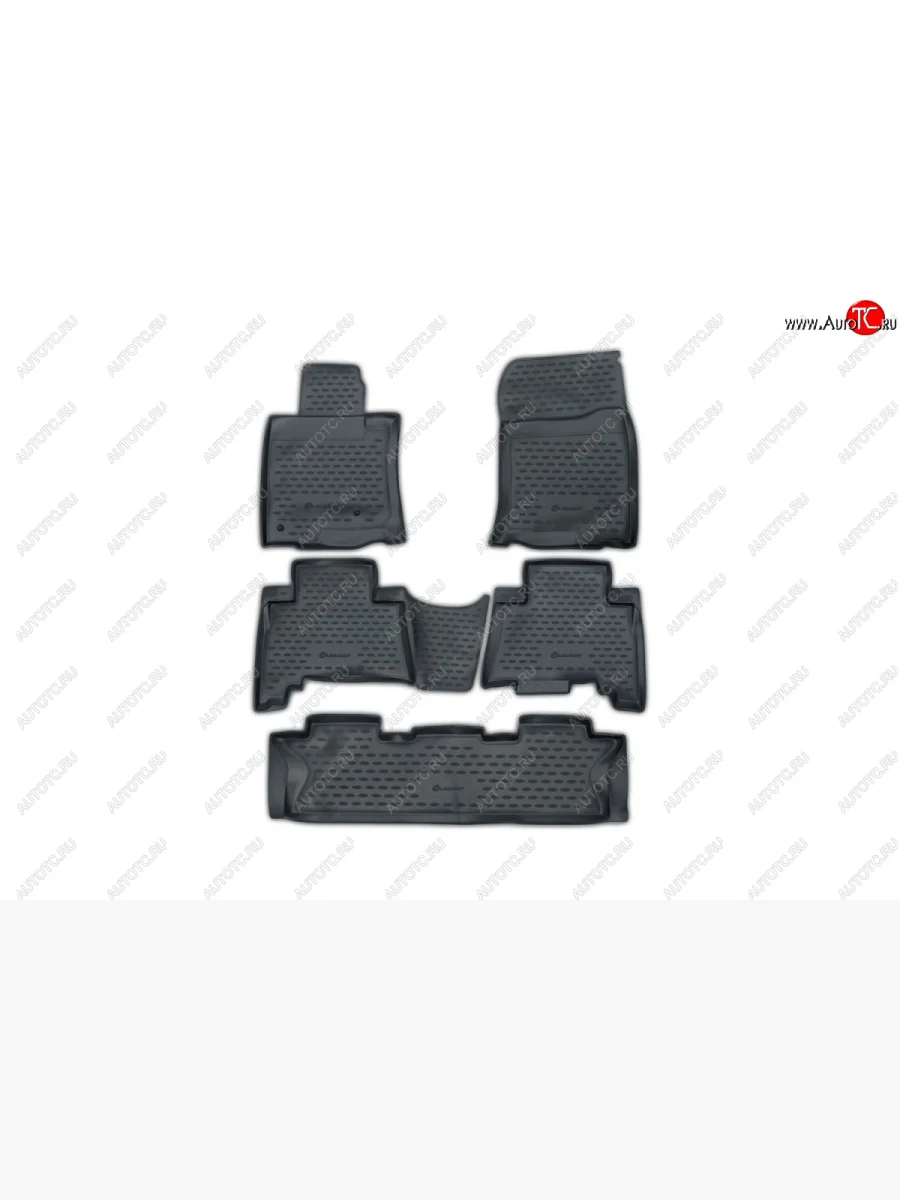 Комплект ковриков салона 7 мест Element (полиуретан)  Toyota Land Cruiser Prado (2009-2013) J150 (Серые)  в Керчи Республика Крым