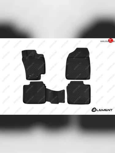 Комплект 3D ковриков салона правый руль Element (полиуретан) (Черные) Toyota Allion  T260 (2010-2016) седан 1-ый рестайлинг