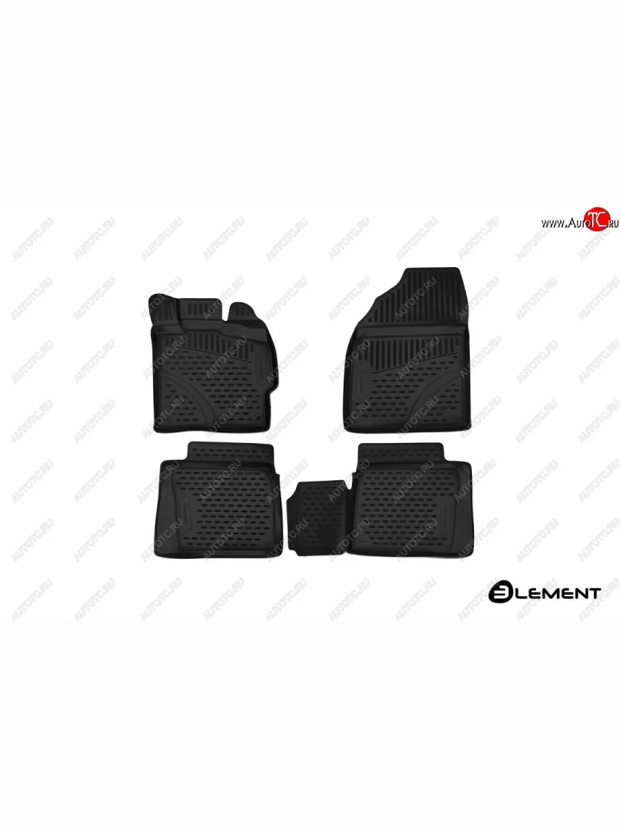 Комплект 3D ковриков салона правый руль Element (полиуретан)  Toyota Previa (2009-2016) 3 (Черные)  в Керчи Республика Крым